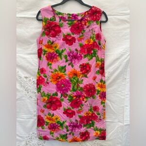Vintage Hale Aloha Hawaiian Floral Sleeveless Dress Sz S Tiki